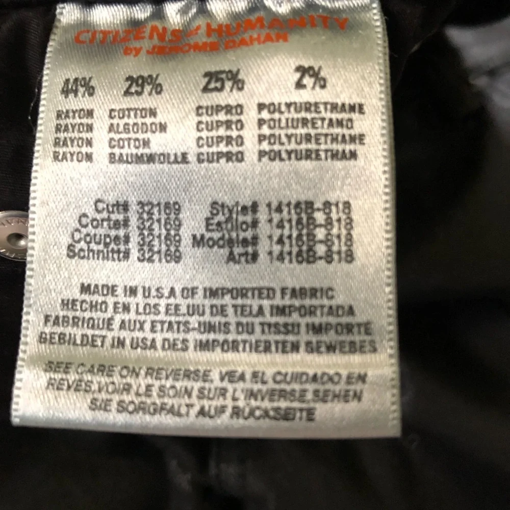 Citizens of Humanity Black Rocket Slick High Rise Skinny Leatherette Jeans 28 - Picture 4 of 4